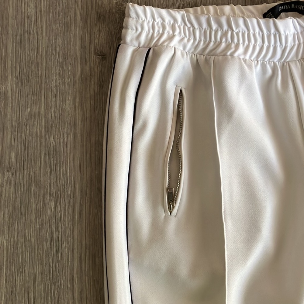 Zara Basic White Joggers Size Medium - image 4